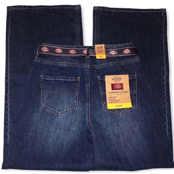 Dickies High Rise Wide-Leg Jeans with Logo Belt - Picture 5 of 7